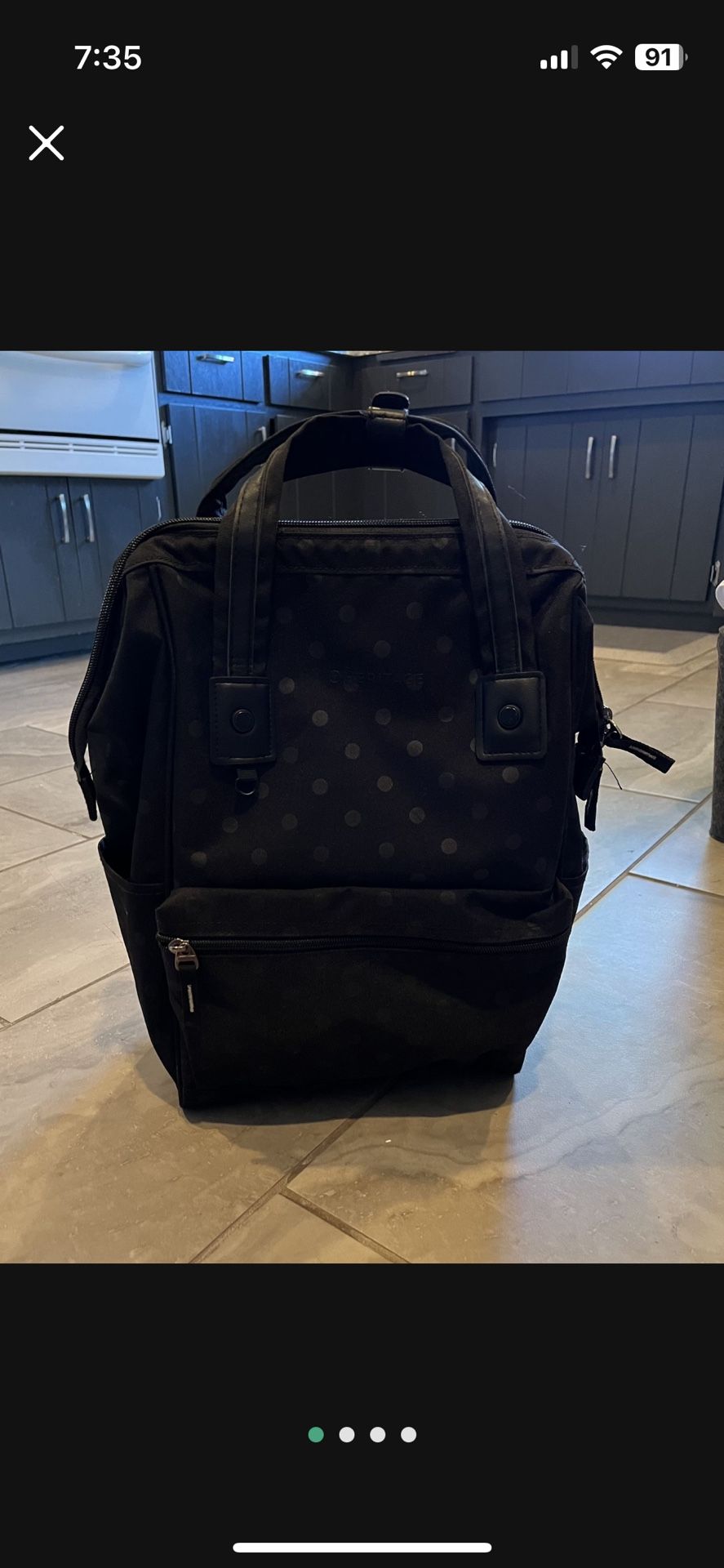 Heritage Black Polka Dot Laptop Backpack