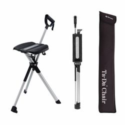 STEP2GOLD Ta-Da Chair Series 2- Portable Walking Stick, Cane with Seat, Foldable Chair, Hiking Stick, for Camping, Hiking, Lightweight Aluminum, Easy