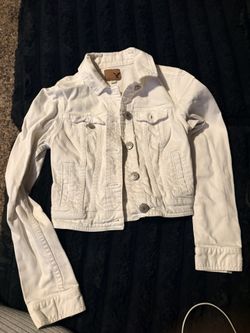 American Eagle White Jean Jacket