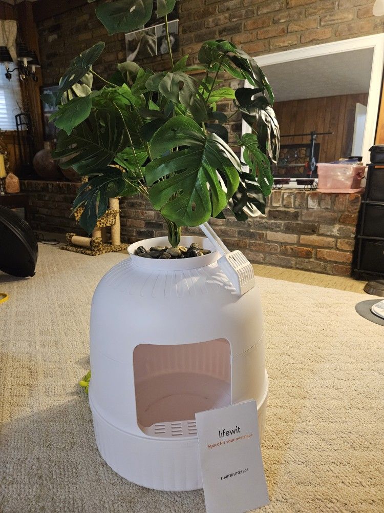 Title:Lifewit Litter Box Cat with Faux Plant & Scoopi
