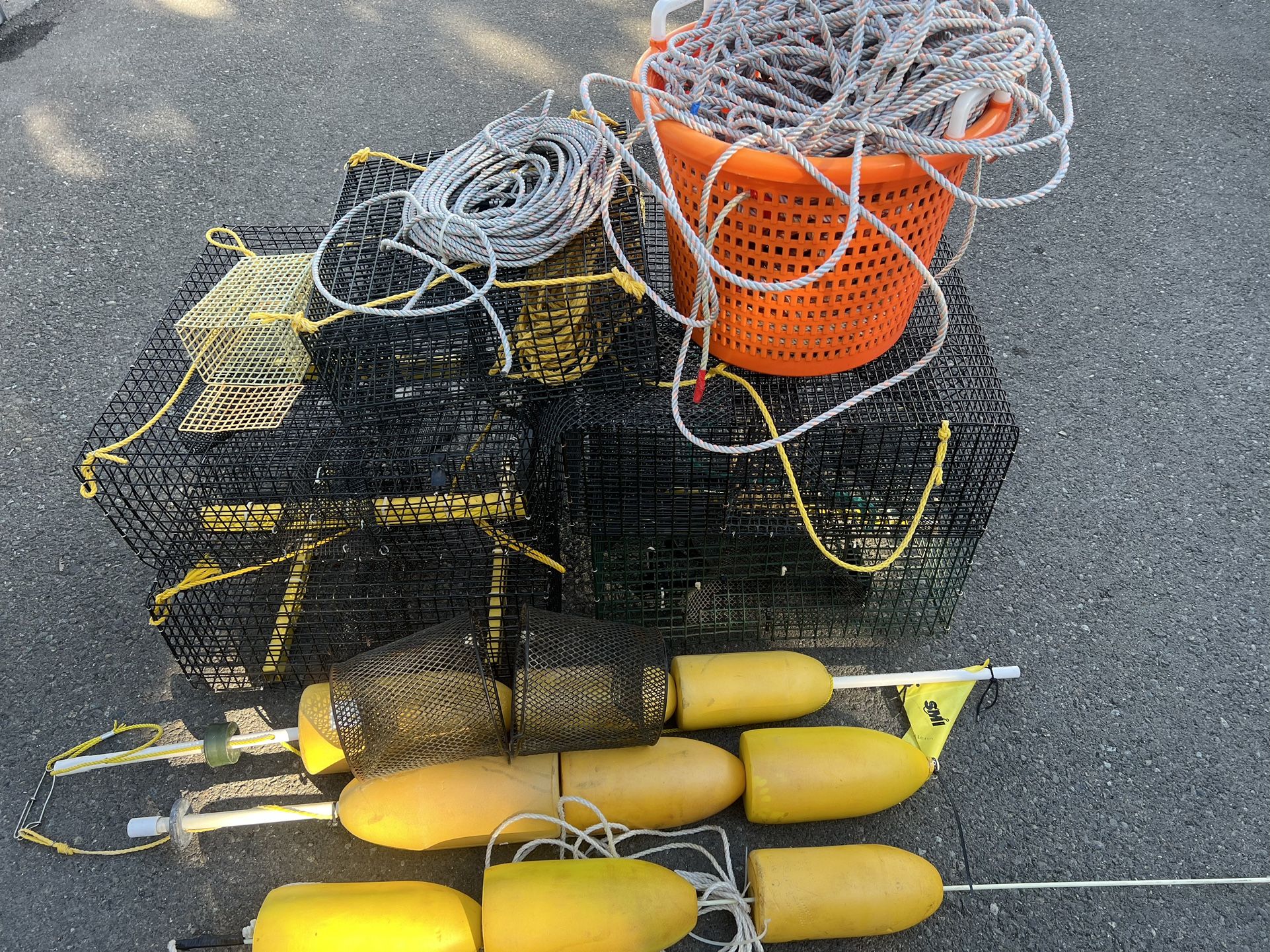 Shrimp Pots, Line, Buoys, Bait Box’s