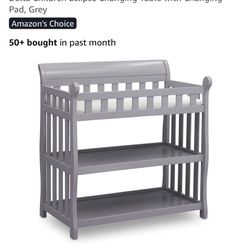 Wood Changing Table  Gray 