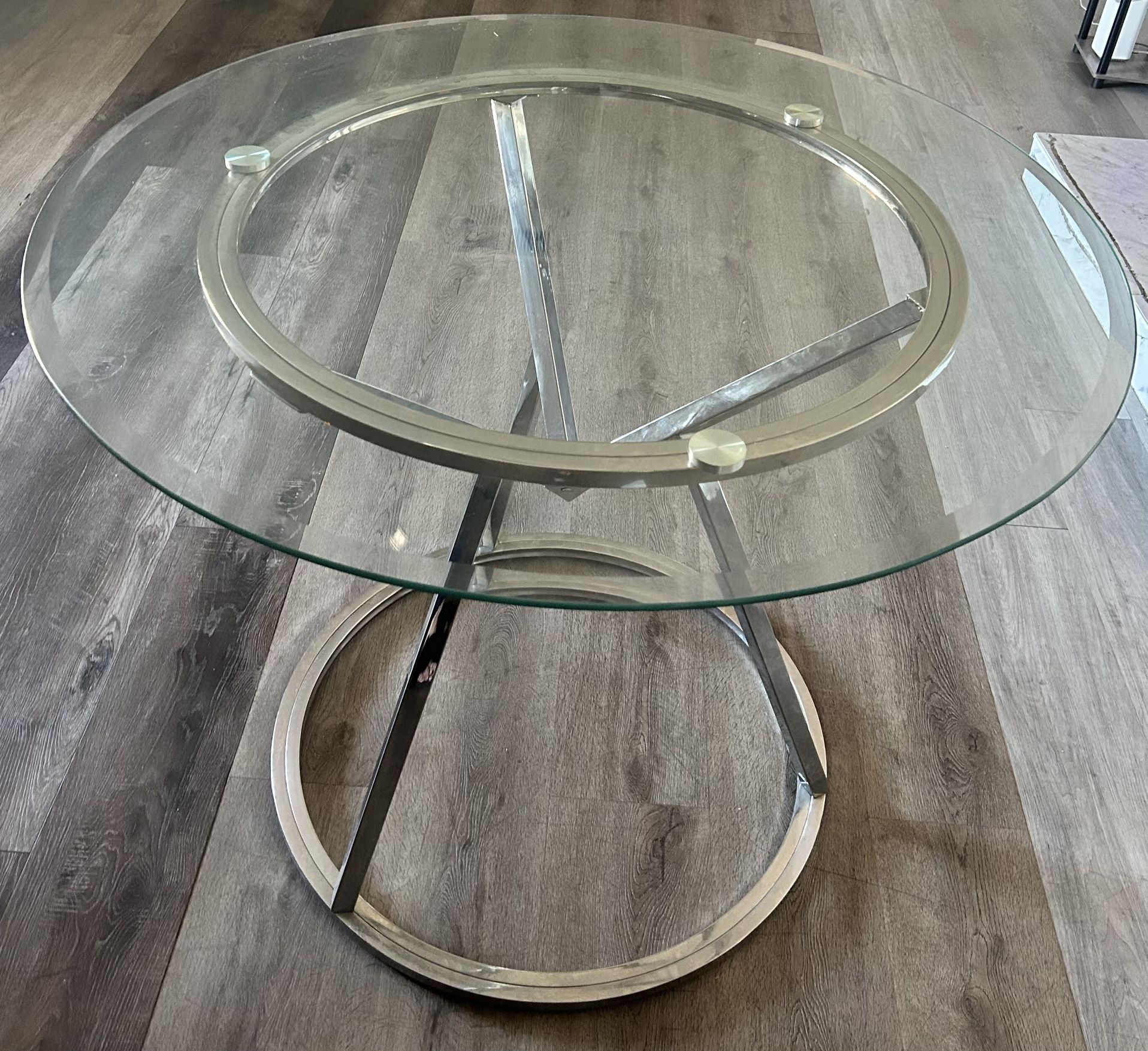 Bar Height Mirror And Chrome Table