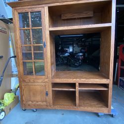 Craftsman Style Oak Entertainment Center