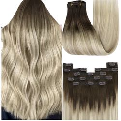 24 Inch Synthetic Clip In Extensions 