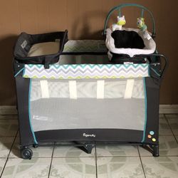 PRACTICALLY NEW INGENUITY BABY PLAY PEN WITH CHANGING TABLE!!!!