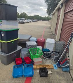 Assorted containers storage boxes cleaning supplies for all $45.00