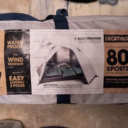 Decathlon MH100 Camping And Backpacking Fresh & Black 3 Person Tent, New