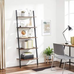 Ladder Shelf Leaning Shelf, 5-Tier Bookshelf Rack, for Living Room Kitchen 🌟🌟⭐⭐⭐⭐☝️