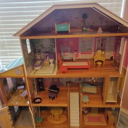 Wooden Doll House And Toys