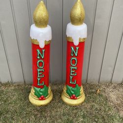 Christmas Candle Blow Molds-each 42” tall-$75 for both