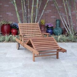 BRAND NEW Recliner Lounger with Side Table | 100% FSC Eucalyptus Teak Wood | Outdoor & Patio Furniture | All-Weather | Delivery Available