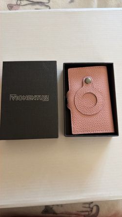 Pink Leather Air Tag money clip / Card holder / wallet 