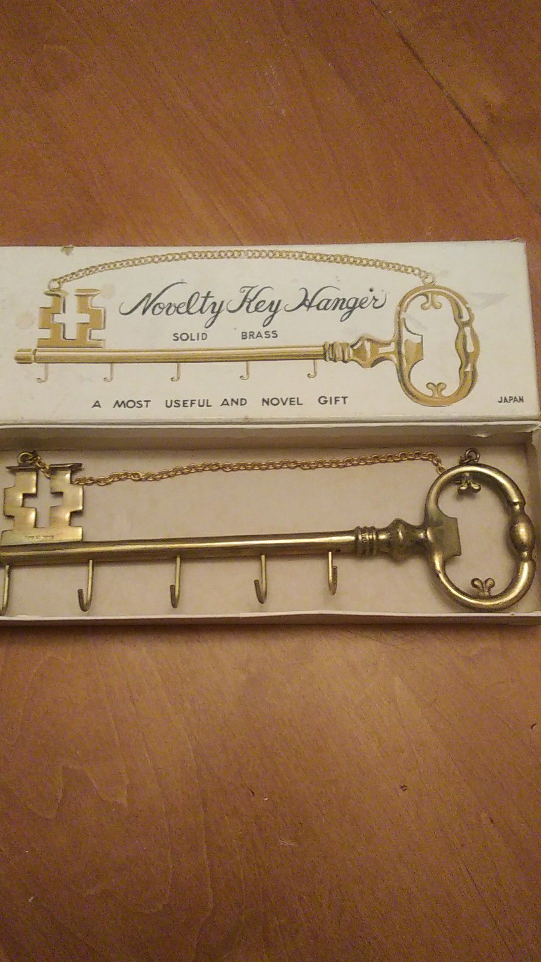 Vintage Mid Century Solid Brass Key Hanger