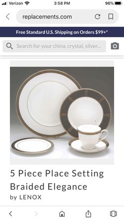 Lenox dishes. 5 piece place setting.