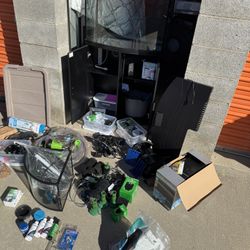 36gal + 6gal Fish Tank With Stand And Equipment Accessories Aquarium