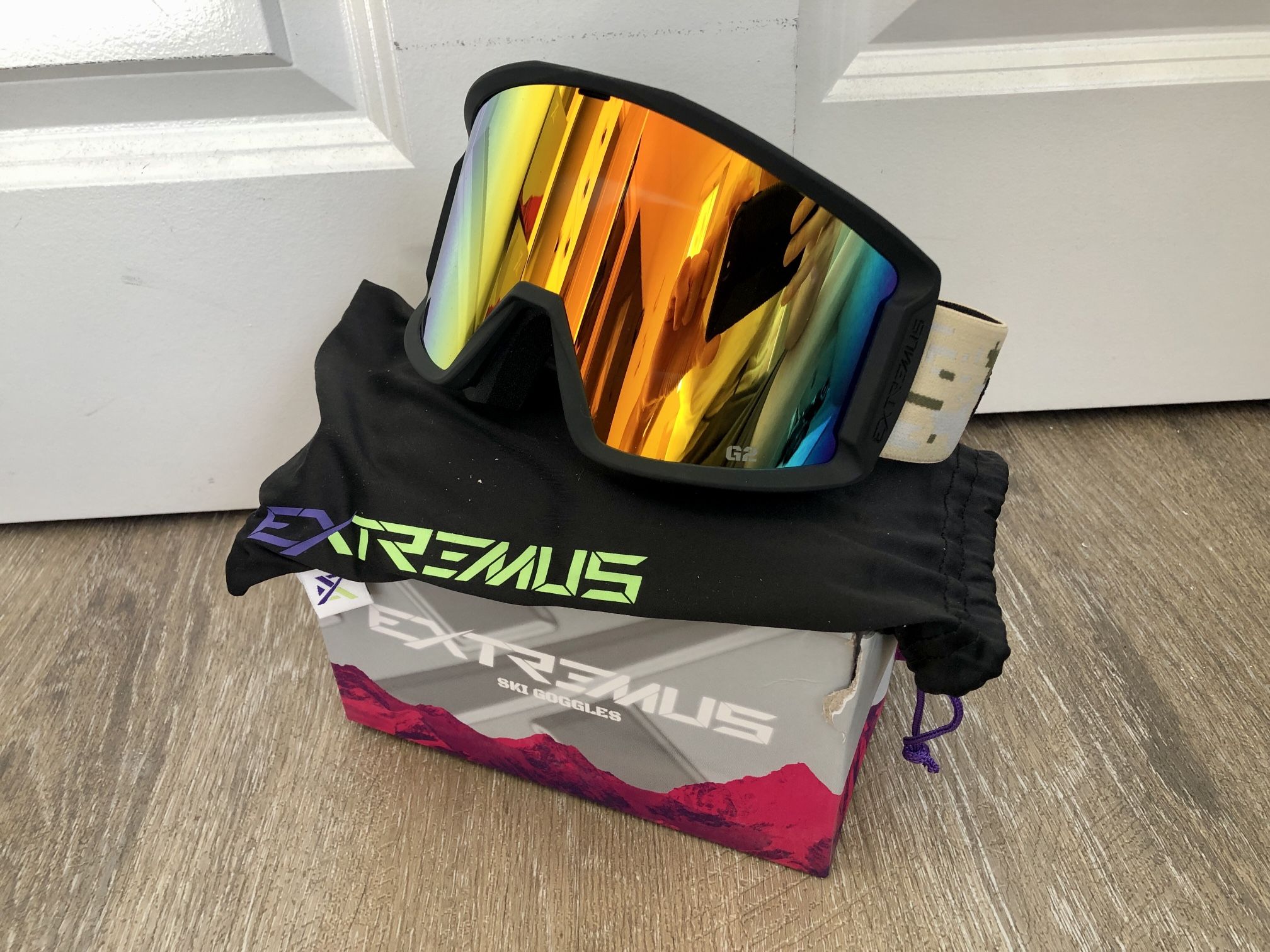 NEW CAMO Snowboard Goggles, Ski Goggles, Anti-Fog Cylindrical Lens Goggles W/ UV400 Sun Protection, OTG Lightweight !