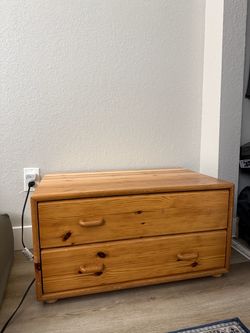Pine Wood 2-Drawer Dresser