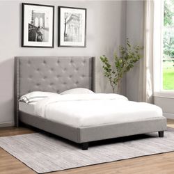 Brand New Queen Size Tufted Platform Bed With Mattress (Free Delivery)