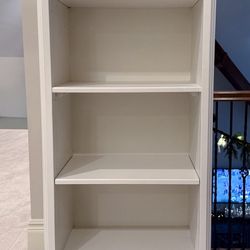 White Bookshelf With Storage Drawer 