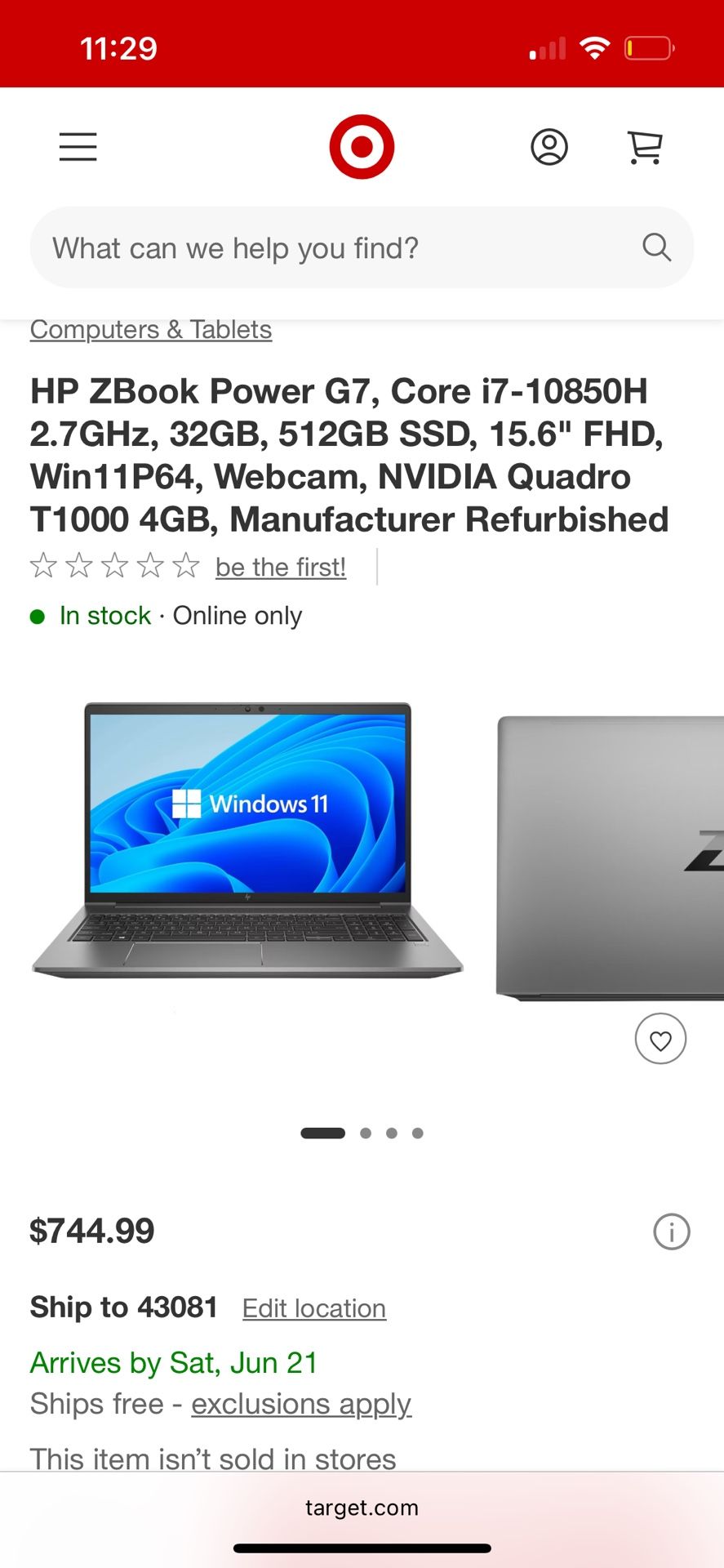Laptop HP Z Book 32 Gb Ram