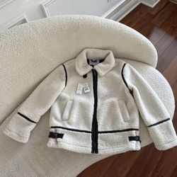 Steve Madden Women's Faux-Sherpa Faux-Leather-Trim Coat