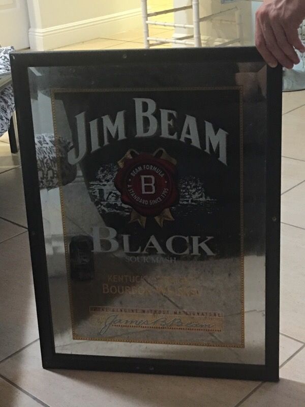 Jim Bean Bar Mirror! Jim Bean Black