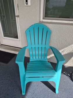 Teal Plastic Adirondack Patio Chair