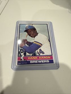 1976 Topps #550 Hank Aaron Milwaukee Brewers HOF Vintage MLB Card