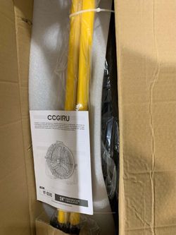 CCGIRU 24" High Velocity Industrial Drum Fan, 8500 CFM 3-Speed Heavy Duty Metal Black Shop Fan for Warehouse,