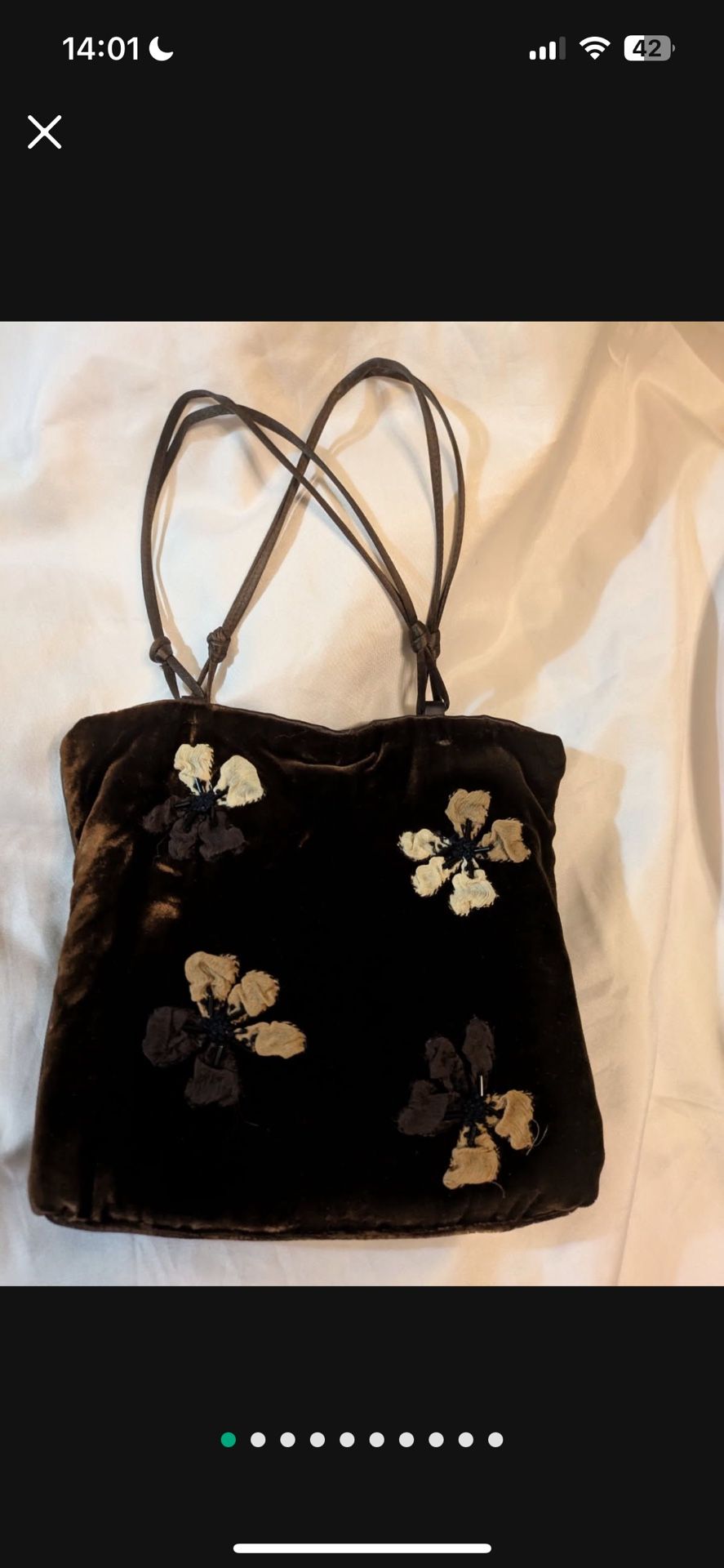 Vintage Prada Brown Handle Flower Bag 