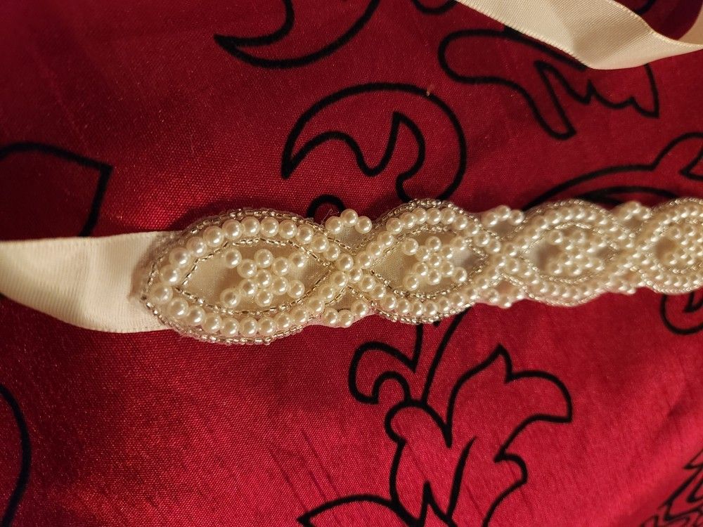 Beautiful Wedding pearled sash