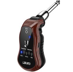 LEKATO Guitar Headphone Amp, Micro Electric Guitar Headphone Amp for Electric Guitar&Bass Rechargeable Bass Headphone Amplifier for Practice with 5 Ef