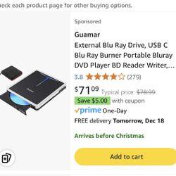 External blue ray hard drive Usb Type C