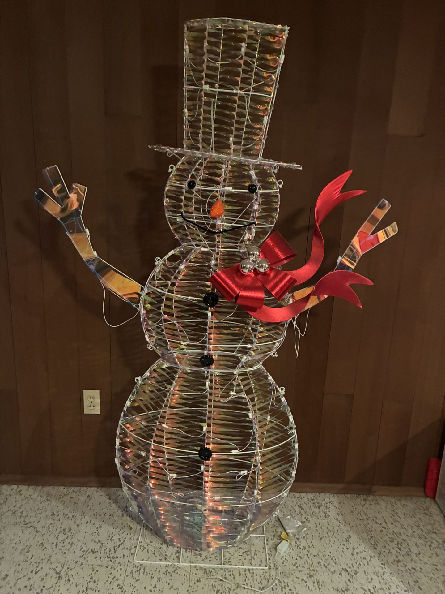 6 Ft Iridescent Twist Snowman