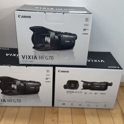  Canon VIXIA HF G70 4K Camcorder – Brand New, Factory Sealed – $1,199 Each