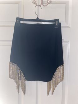 Black Skirt Diamond Fringe