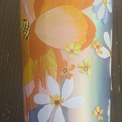 NEW Starbucks 24 oz Blue Venti Tumbler Cup Flower floral Dichroic Magnolias