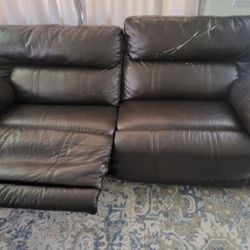 Leather Brown Couches 