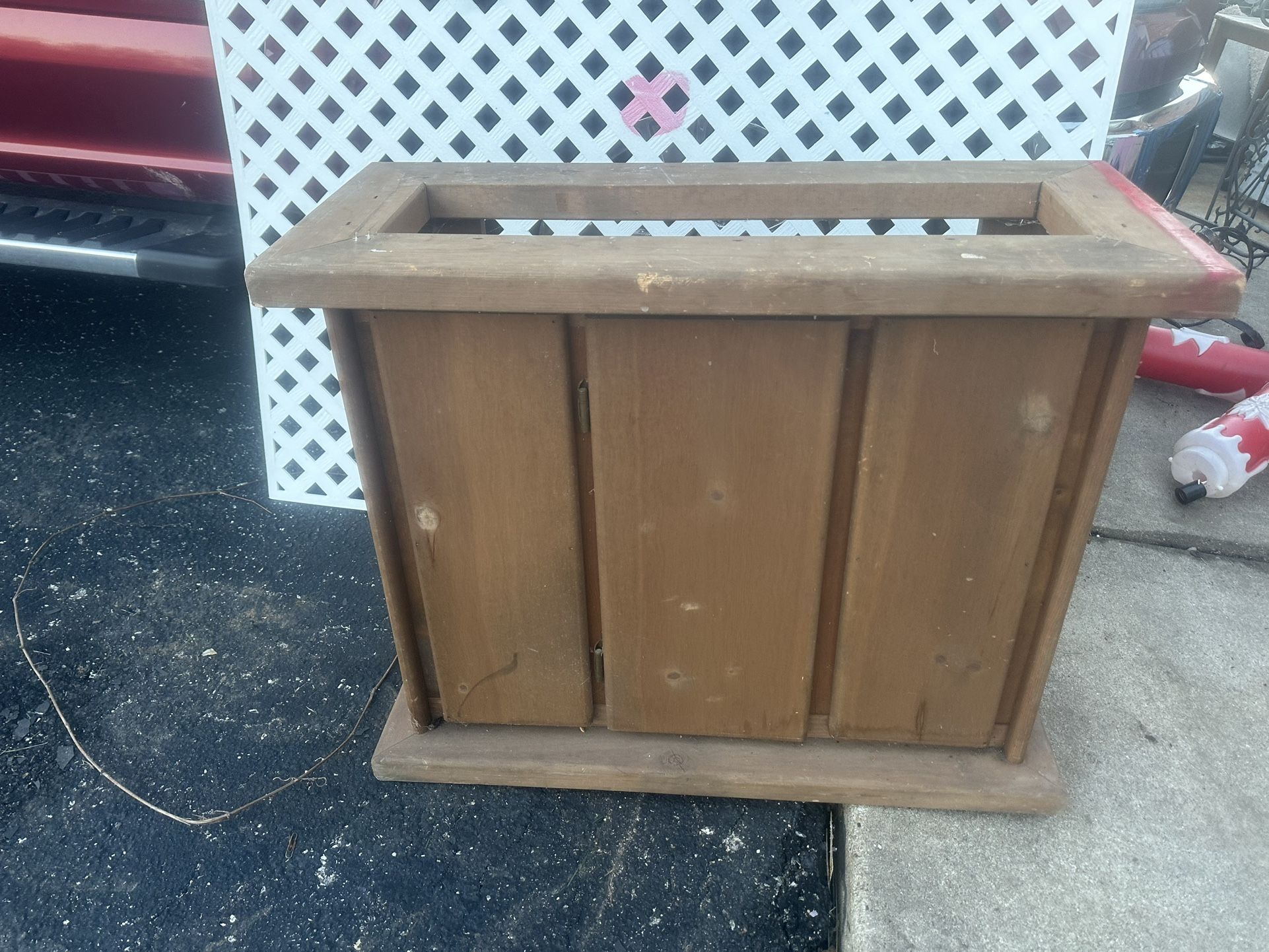 Wooden Fish Tank/ Plant Stand W Storage