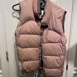 Ladies Size Medium The North Face Light Pink Puffer Down Vest