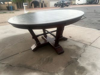 Dark Wood Round Dining Table