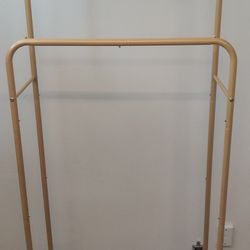 Clothes Rack - with Storage Mesh Shelf & Casters, Heavy-Duty Metal