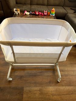 Baby Bassinet with Mesh Sides and Wheels