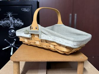 Longaberger Garden Collection Blooms Basket with sage liner and protector