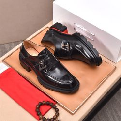 Christian Louboutin Men’s Leather Shoes With Box 2026 New