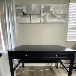 Black Desk, Chair & Canvas Bundle 