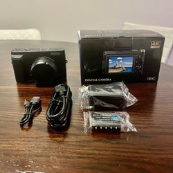 DC101 4K Digital Camera Bundle *New* Screen/lens Protective Films Still In Place