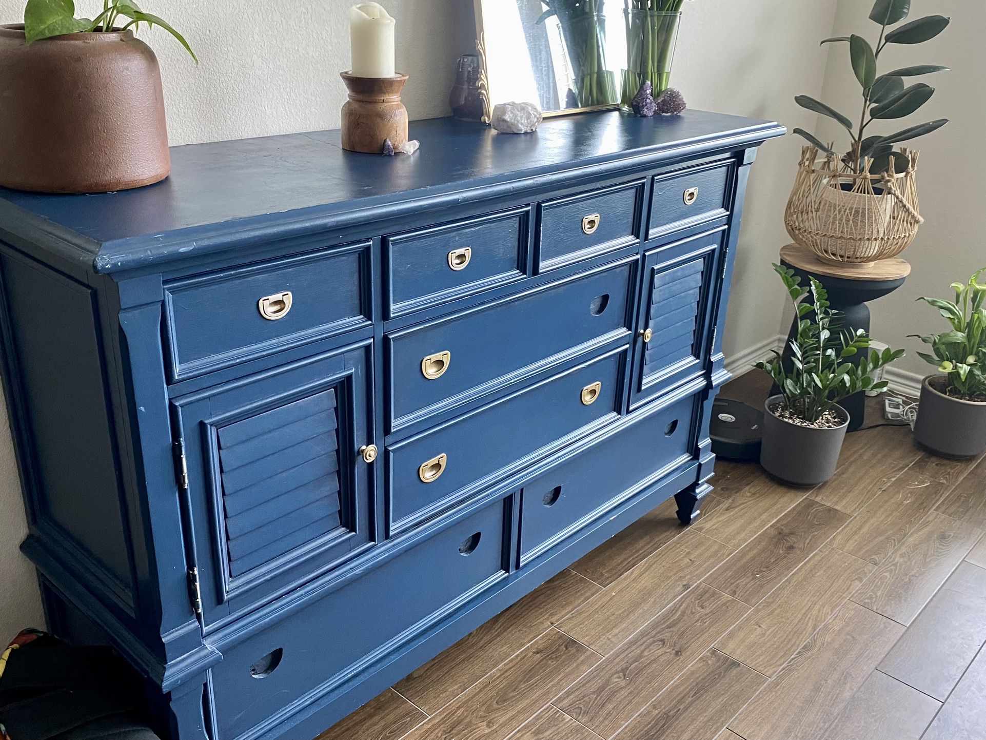 Blue Wooden Dresser 