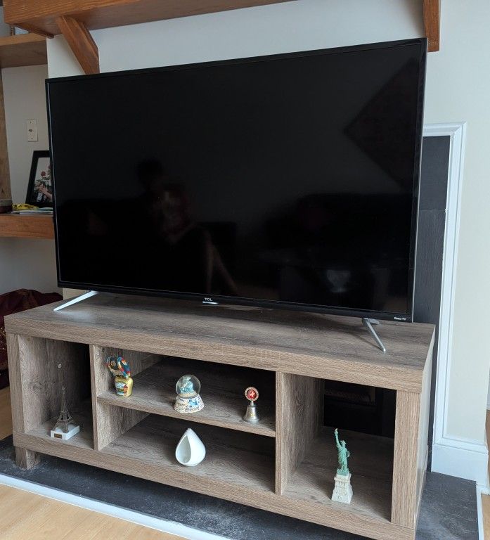 TCL 50 Inch TV And Wooden Stand 